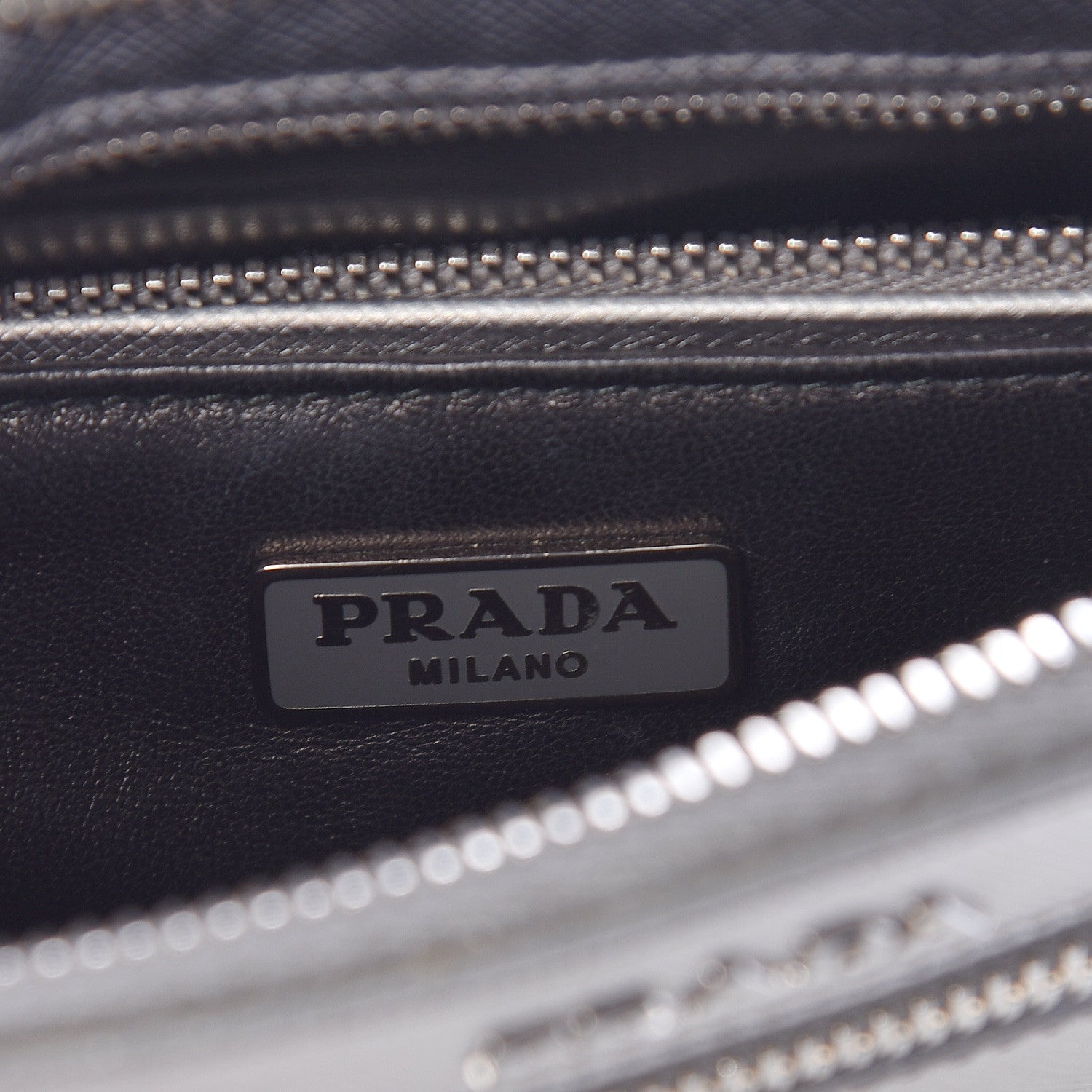 Prada Metallic Saffiano Lux Crossbody Bag Cromo 6 of 9