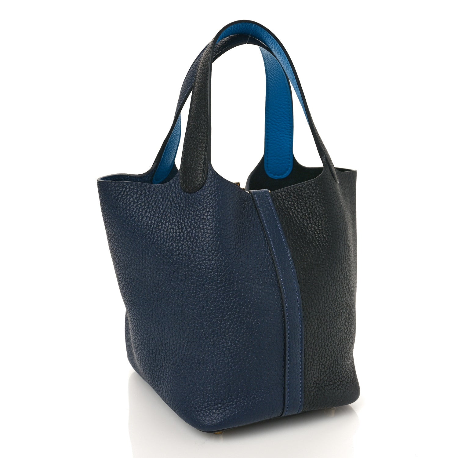 Hermes Taurillon Clemence Casaque Picotin Lock 18 PM Bleu Nuit Black Blue Frida 2 of 8