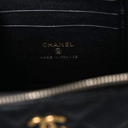 Chanel Lambskin Quilted Enamel Coco Casino Small Vanity Case With Chain Black 6 of 10