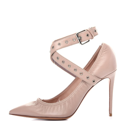 Valentino Garavani Nappa Love Latch Cross Strap 100mm Pumps 36.5 Poudre 1 of 10