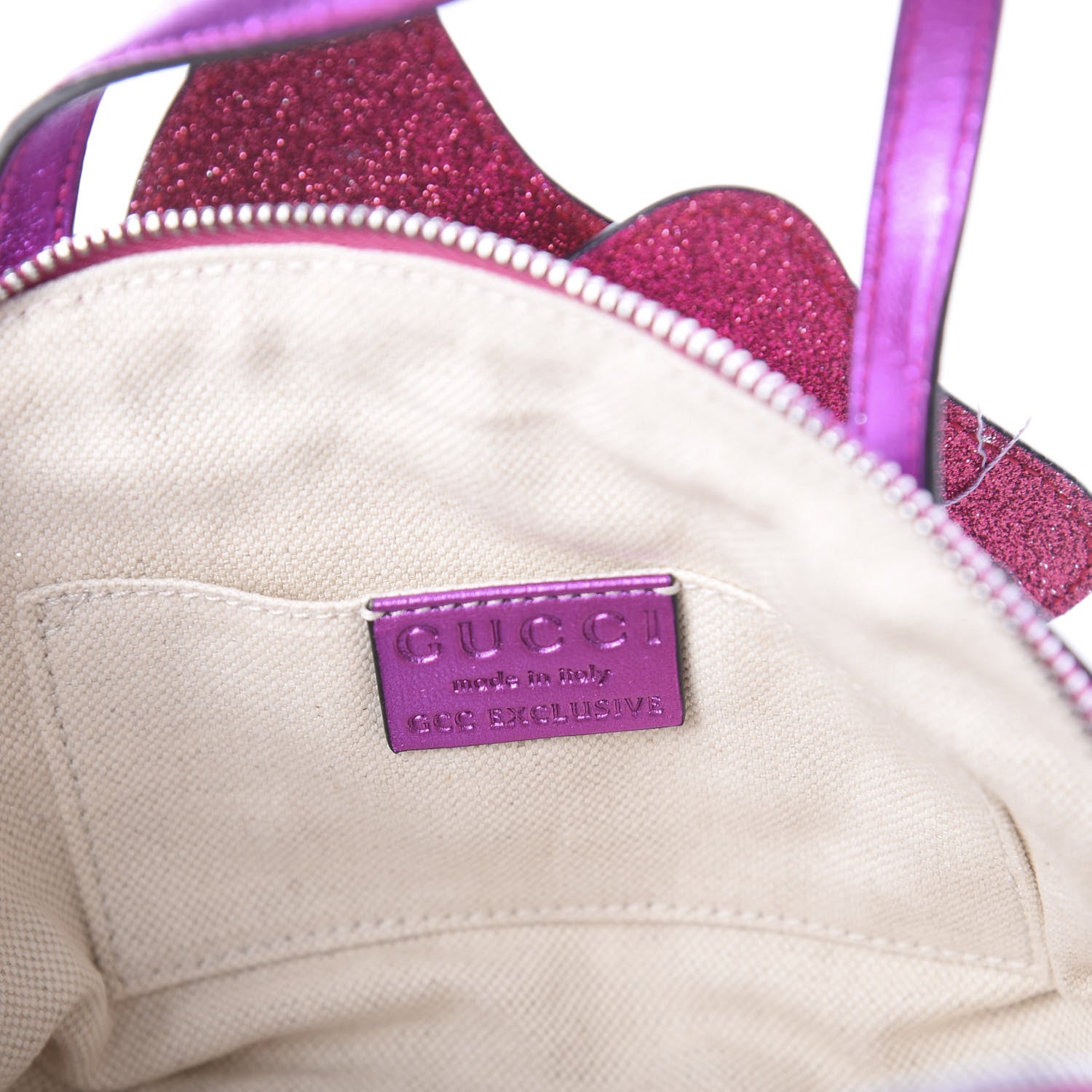 Gucci Metallic Calfskin Childrens Zoo Bee Bag Purple 5 of 7