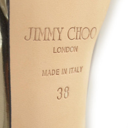 Jimmy Choo Patent Leather Slingback Mirror Piri Palladium Heels 38 6 of 6