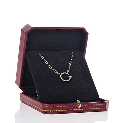 Cartier 18K Pink Gold Diamond Juste Un Clou Chain Necklace 5 of 6