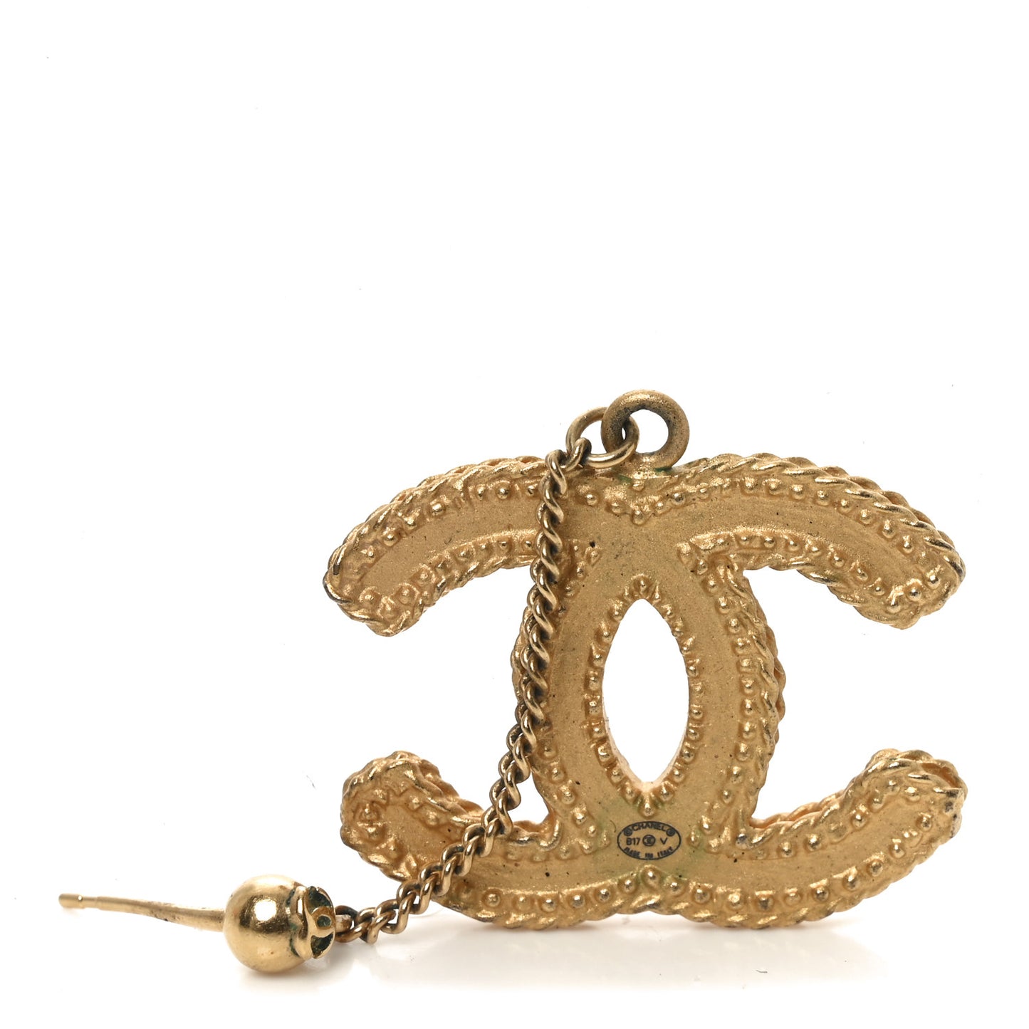 CC Drop Earrings Matte Gold
