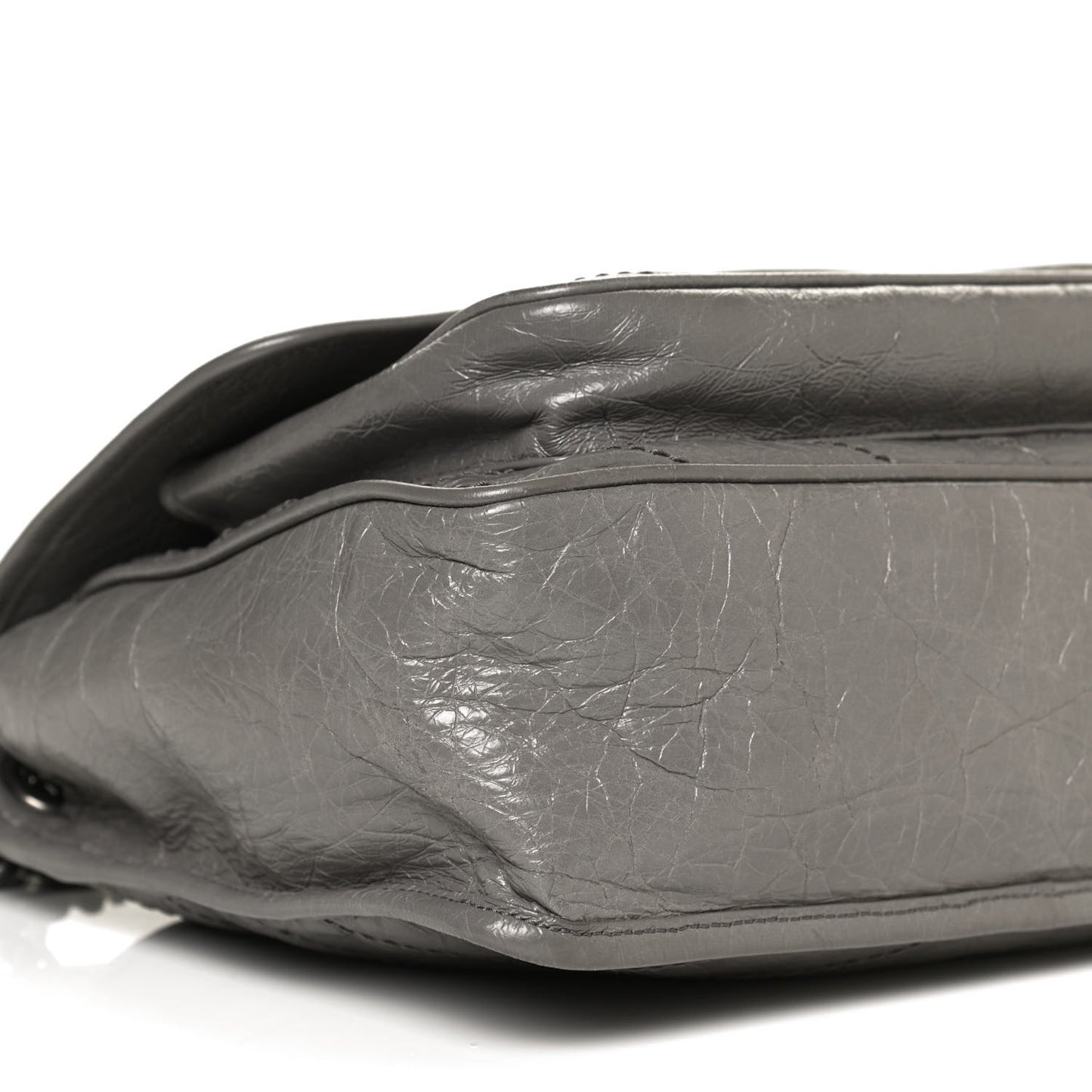 Crinkled Calfskin Matelasse Monogram Medium Niki Chain Satchel Fog