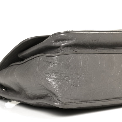 Saint Laurent Crinkled Calfskin Matelasse Monogram Medium Niki Chain Satchel Fog 9 of 10