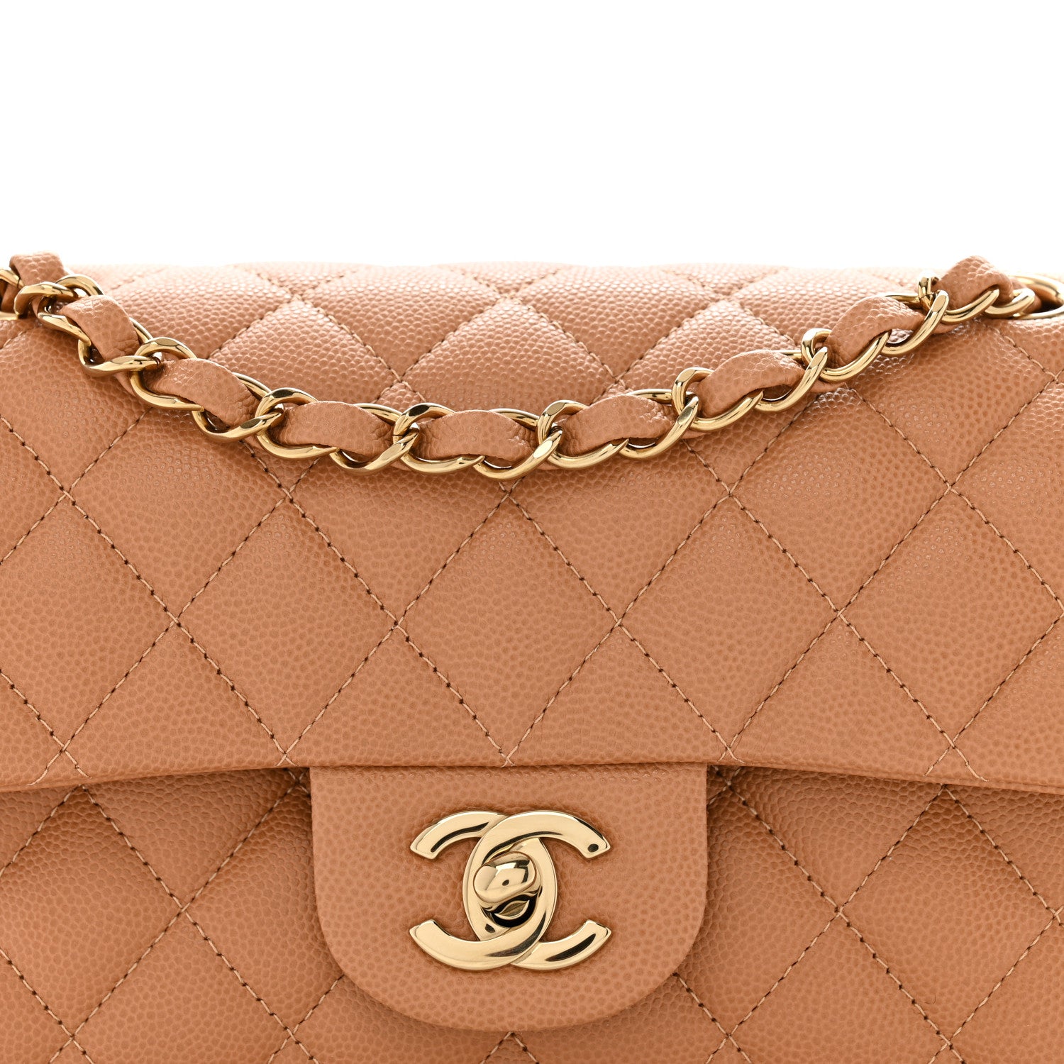 Chanel Caviar Quilted Small Double Flap Dark Beige 8 of 10