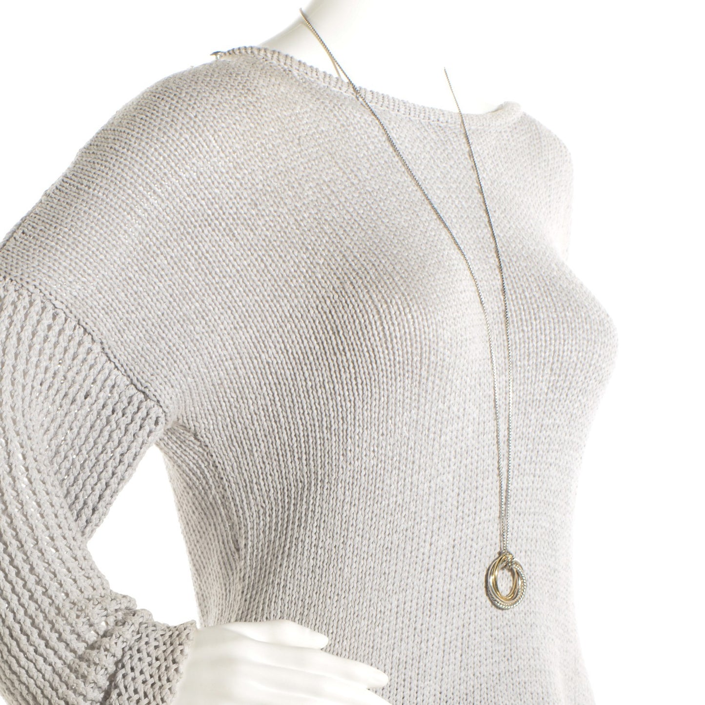 Sterling Silver 14K Yellow Gold Crossover Pendant Necklace