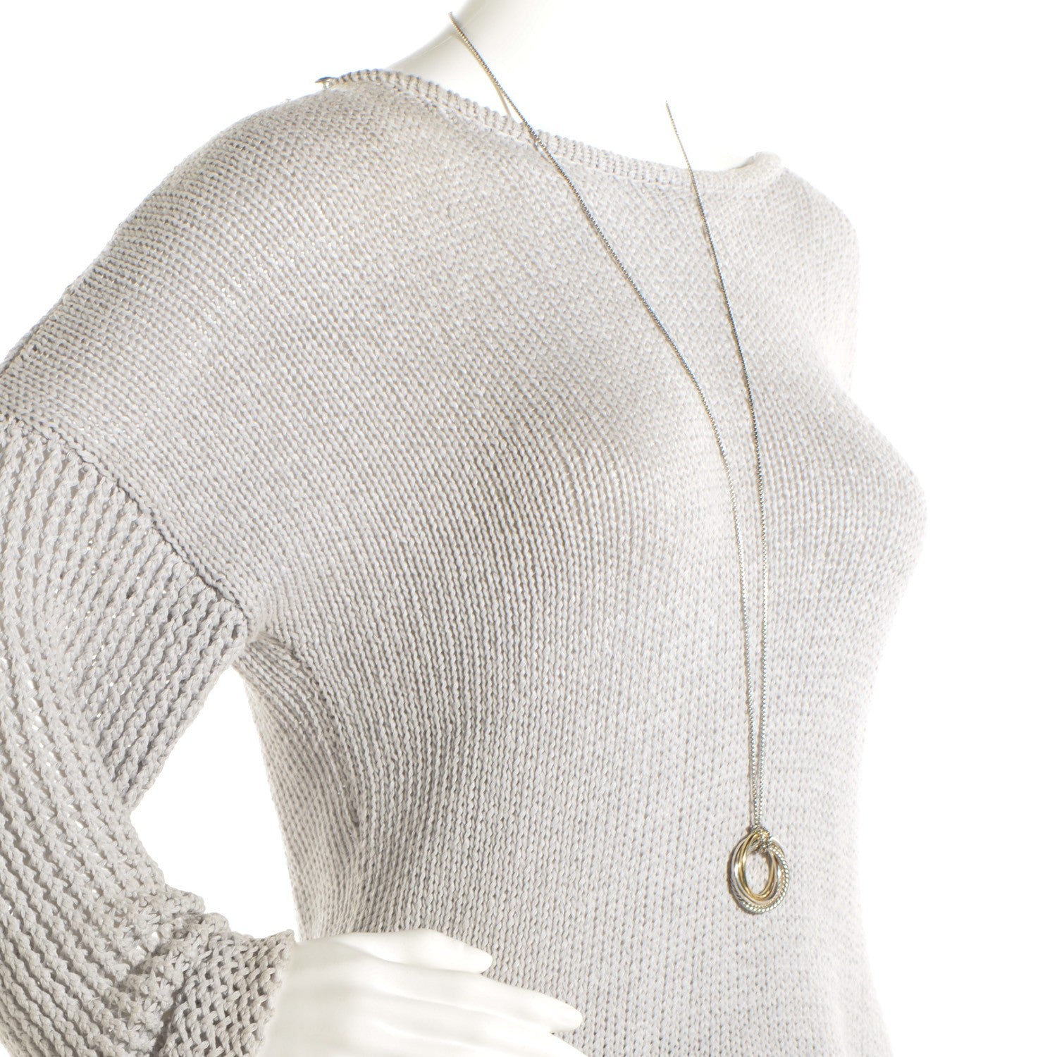 David Yurman Sterling Silver 14K Yellow Gold Crossover Pendant Necklace 2 of 4