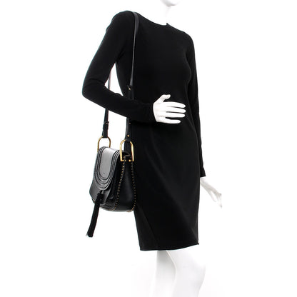 Chloe Calfskin Braided Medium Hudson Shoulder Bag Black 2 of 8