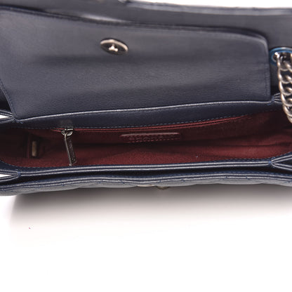 Chanel Goatskin Quilted Medium Perfect Edge Flap Navy Blue 6 of 10