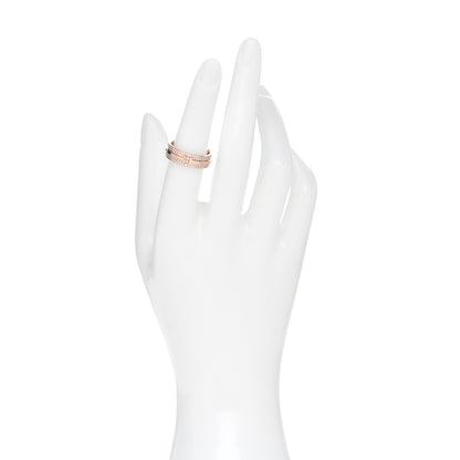 Tiffany 18K Rose Gold Diamond Wide T Two Pave Ring 52 6 2 of 5