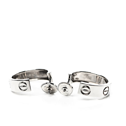 Cartier 18K White Gold 5.5mm LOVE Hoop Earrings 3 of 4