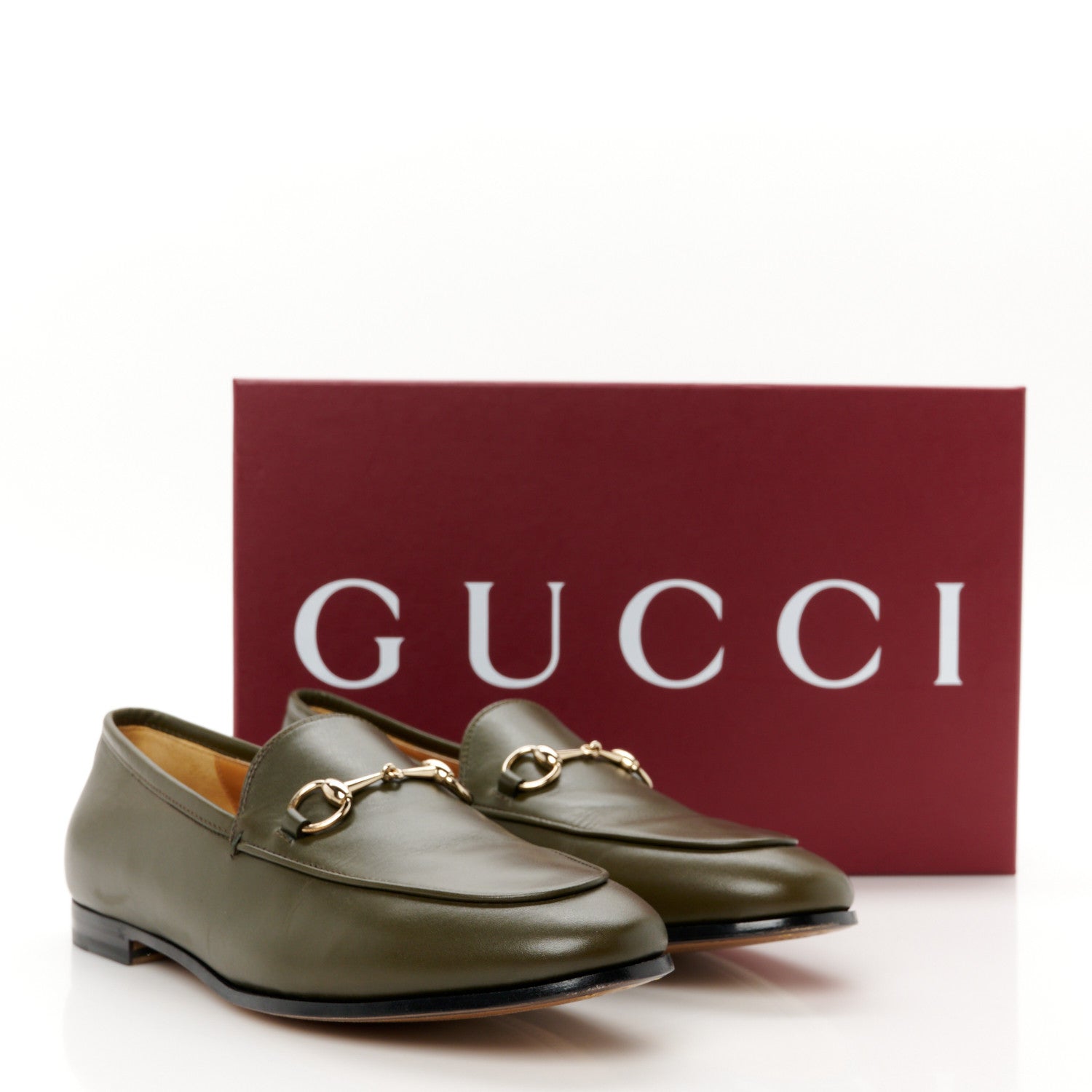 Gucci Calfskin Womens Jordaan Loafers 38.5 Luscious Green 9 of 9