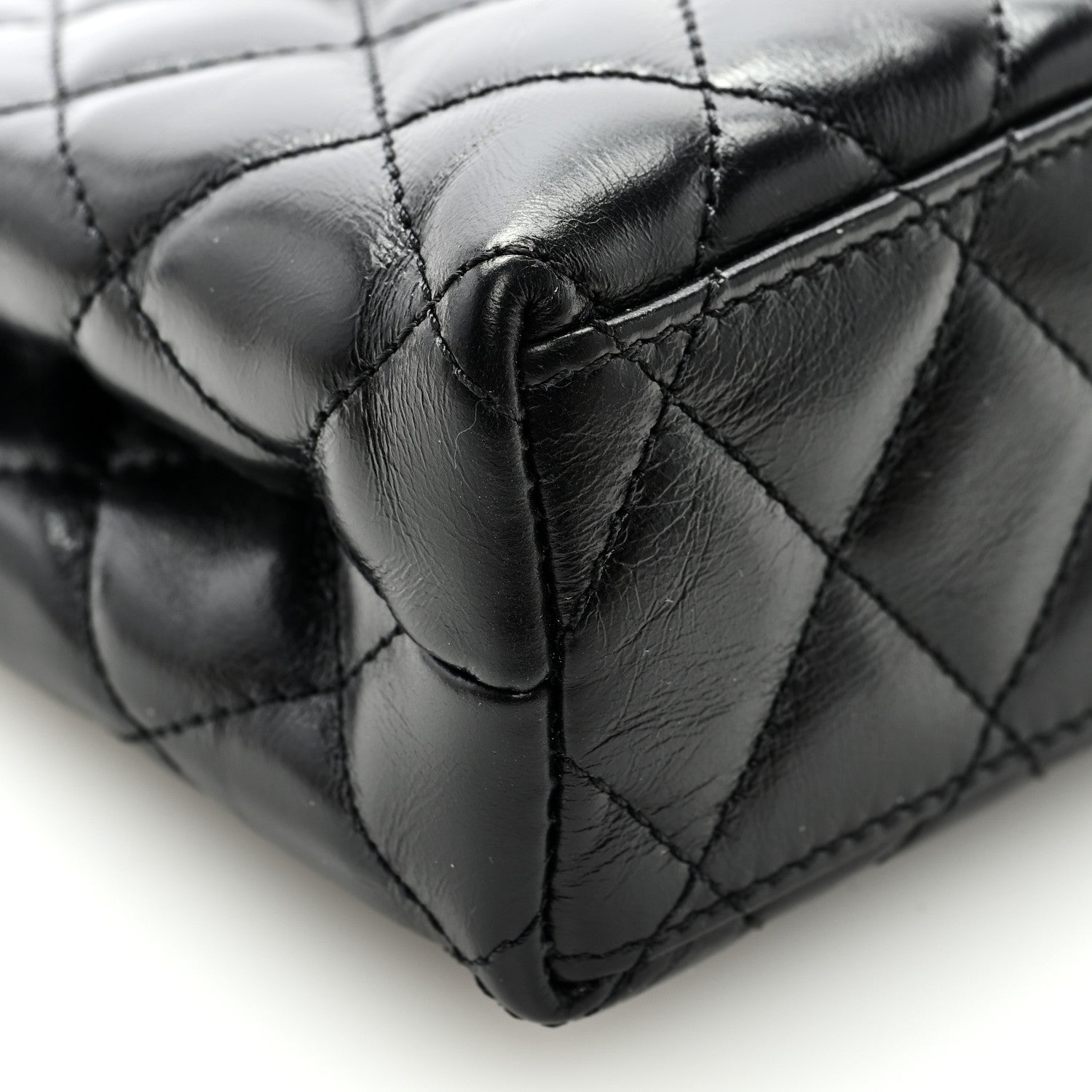 Chanel Shiny Aged Calfskin Quilted Nano Kelly Shopper Black 8 of 9