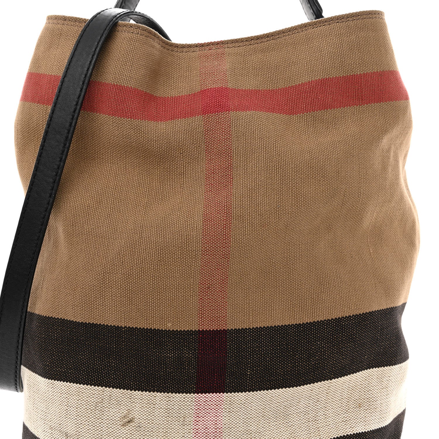 Burberry Canvas Mega Check Medium Ashby Hobo Black 11 of 25