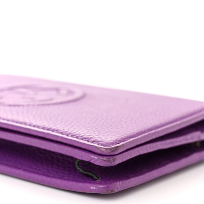Gucci Pebbled Calfskin Soho Wallet On Chain Shine Purple 9 of 10