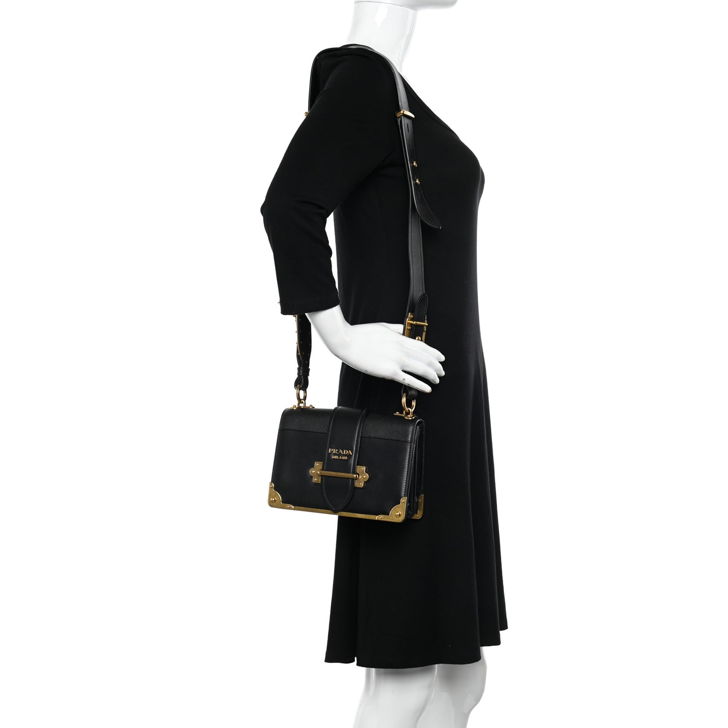 City Calf Saffiano Cahier Bag Black