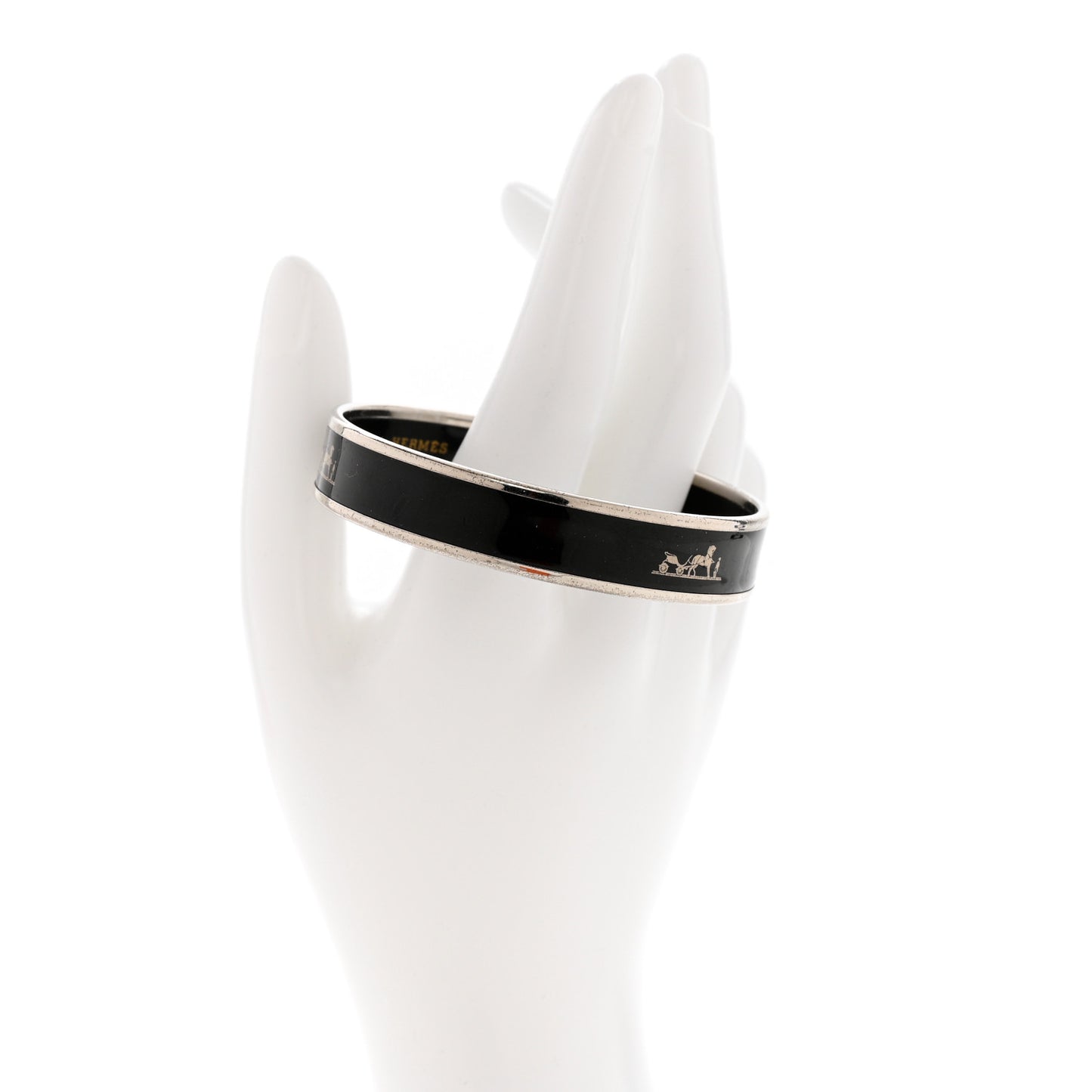 Enamel Printed Medium Caleche Bracelet 62 Black