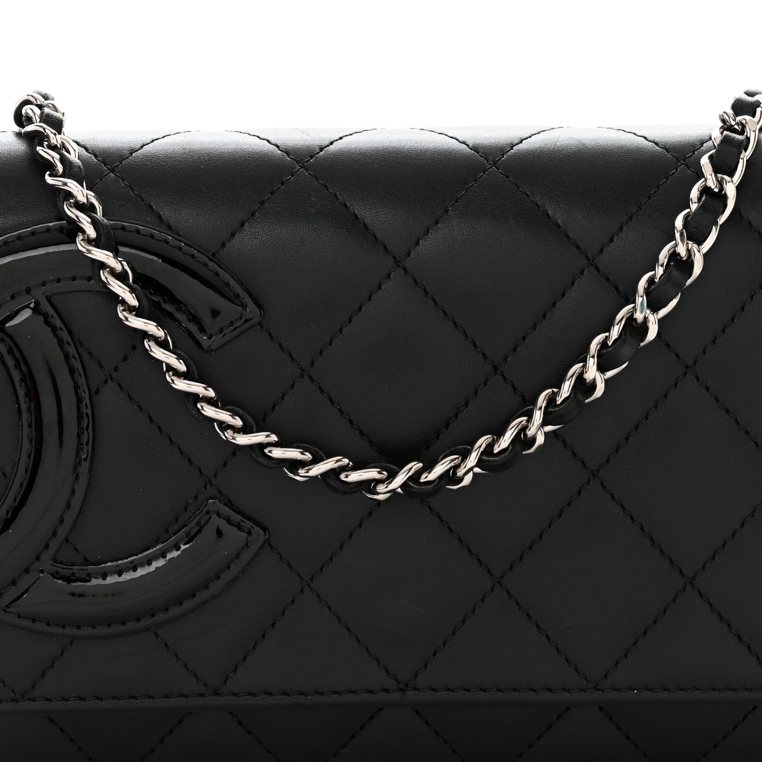 Chanel Calfskin Quilted Cambon Wallet on Chain WOC Black 9 of 13
