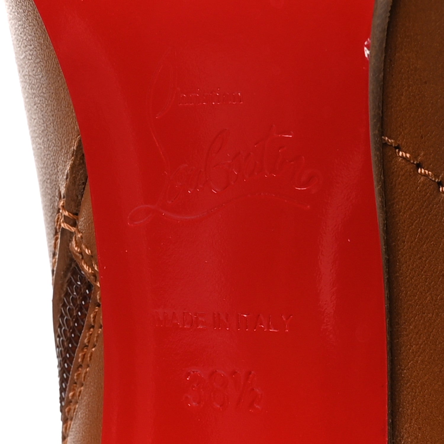 Christian Louboutin Calfskin Janis Alta 120 Booties 38.5 Cuoio 7 of 8