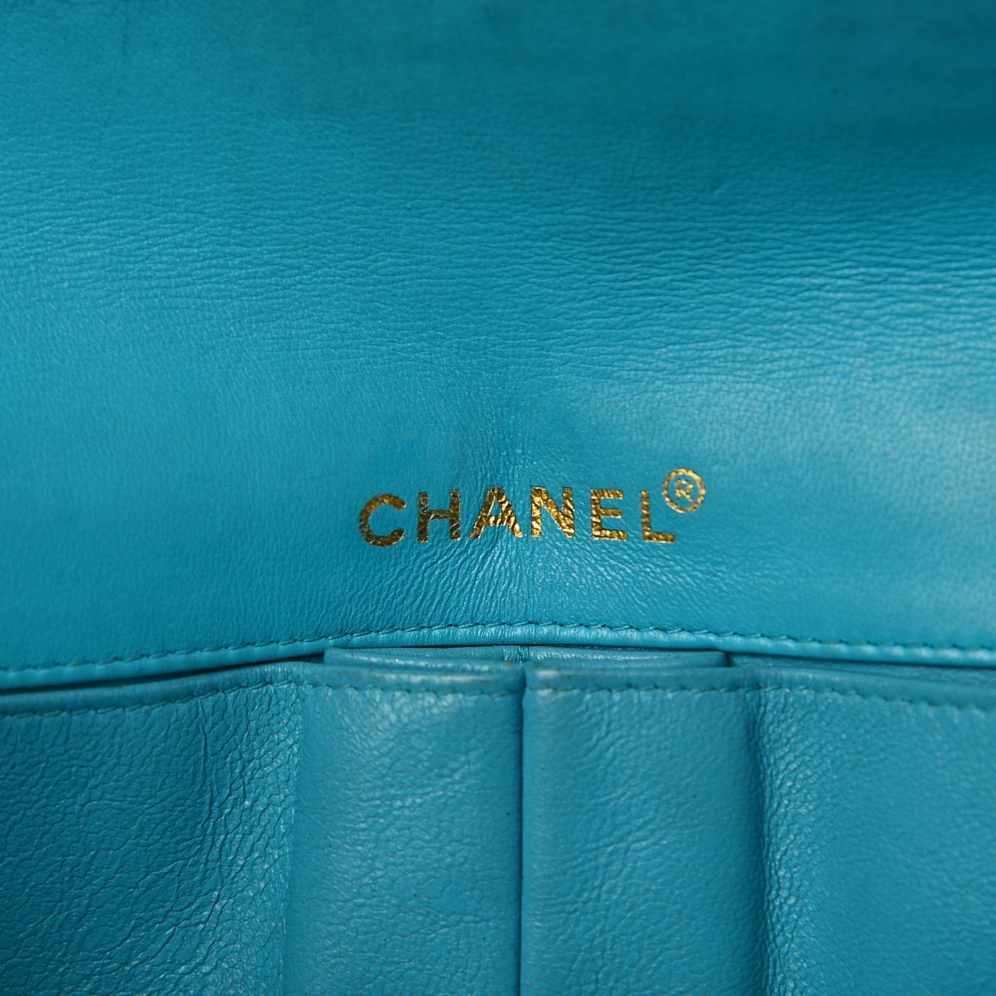 Lambskin Quilted East West Chocolate Bar Flap Navy