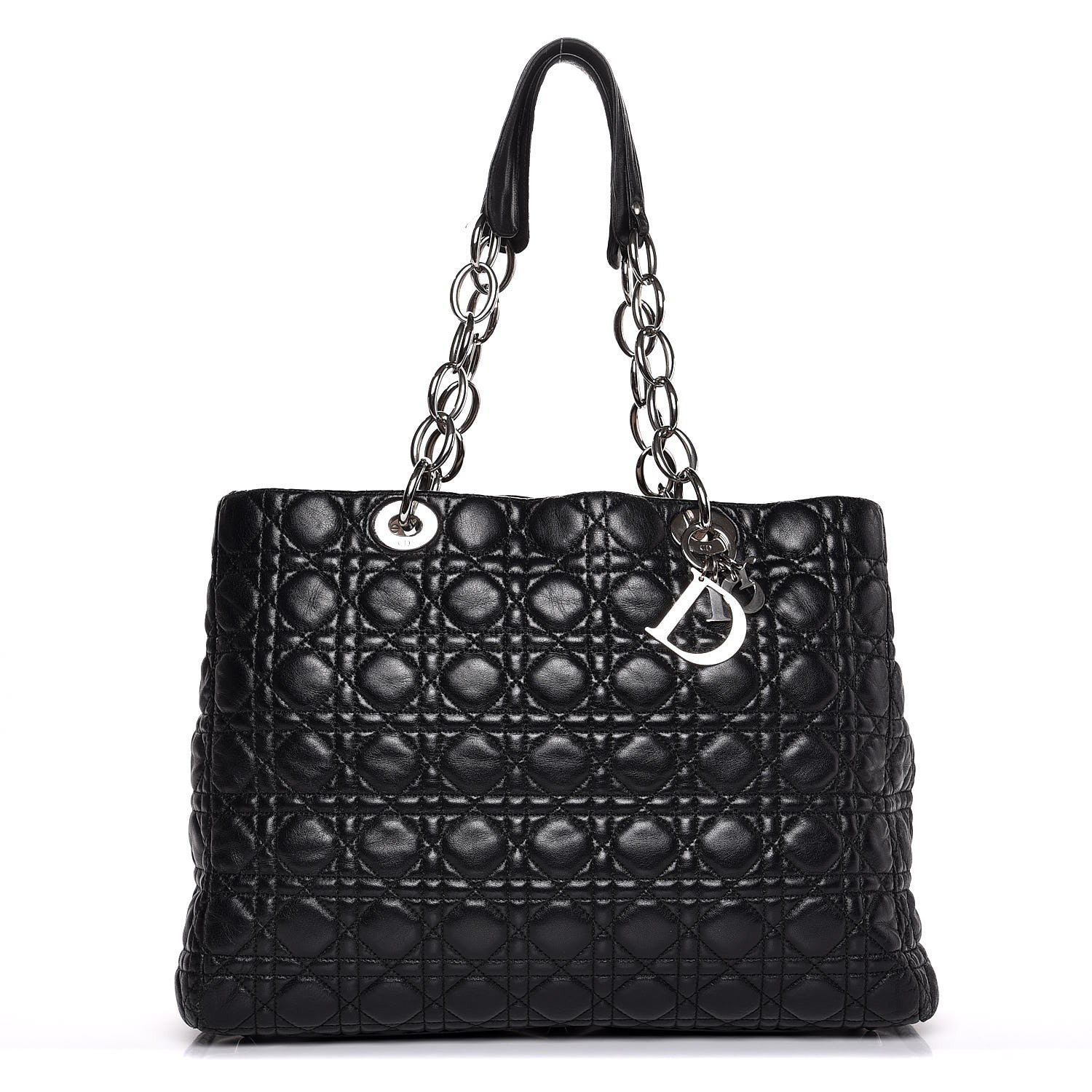 Christian Dior Lambskin Cannage Large Dior Soft Shopping Tote Black 1 of 7