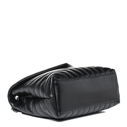 Saint Laurent Calfskin Y Quilted Monogram Medium Loulou Chain Satchel Black 4 of 9