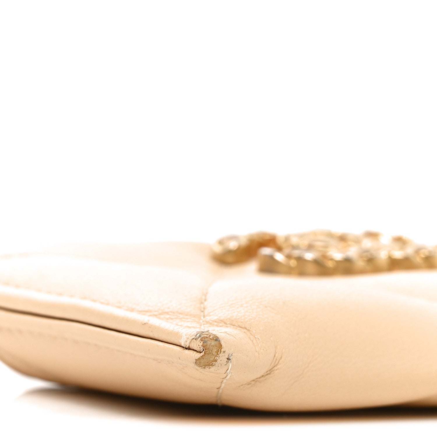 Chanel Lambskin Quilted Chanel 19 Card Holder Light Beige 8 of 9