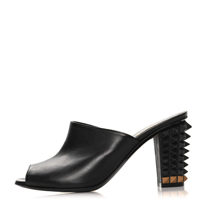 Fendi Vitello Spiked Heel Mules 36 Black 1 of 8