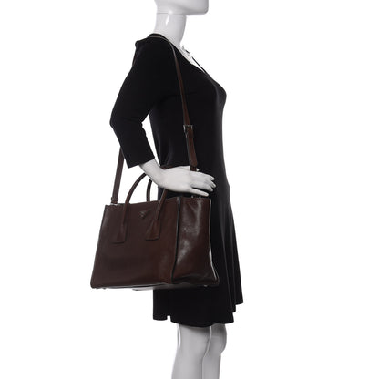Prada Glace Calf Twin Pocket Tote Bruciato 2 of 18