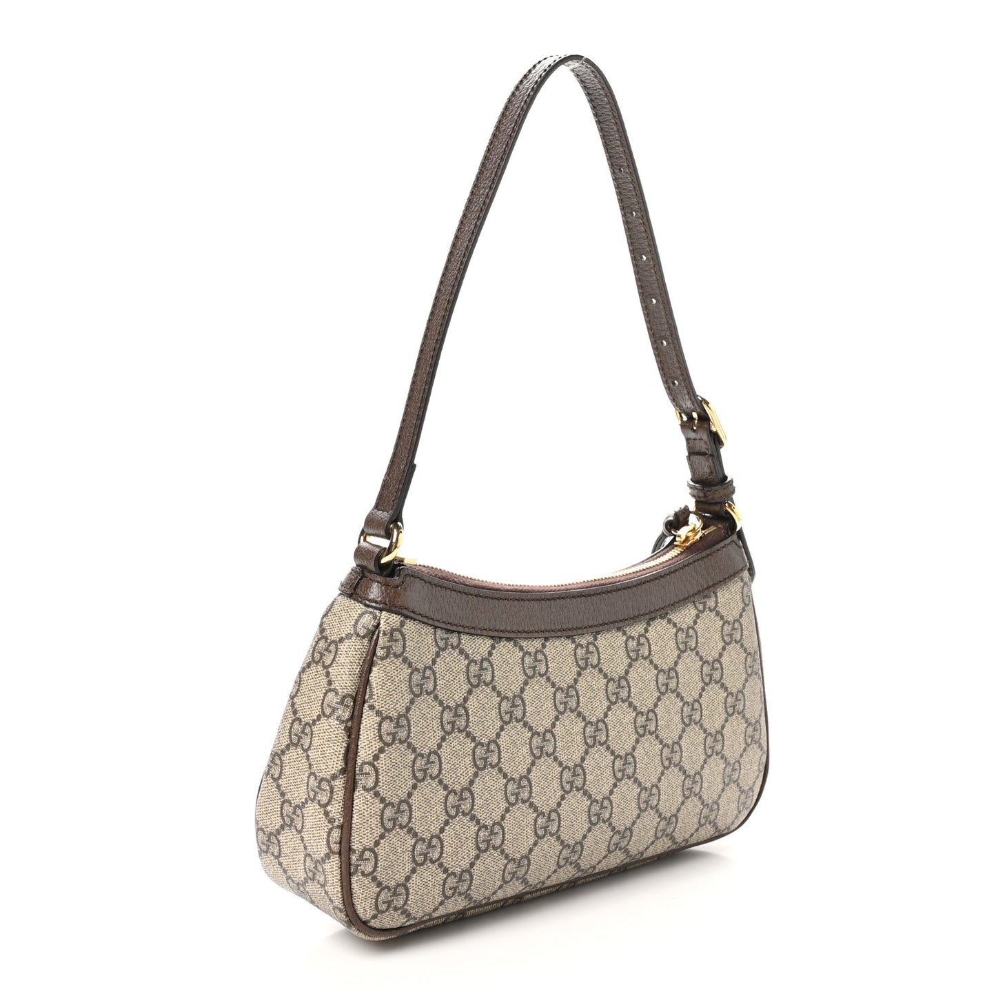 GG Supreme Monogram Textured Dollar Calfskin Small Ophidia Hobo Beige Ebony New Acero