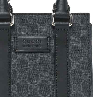 Gucci GG Supreme Monogram Appia Calfskin Web Mini Tote Bag Black 8 of 10