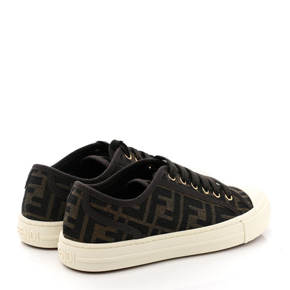 Fendi Fabric Jacquard FF Womens Domino Low Top Sneakers 36 Tobacco 5 of 10