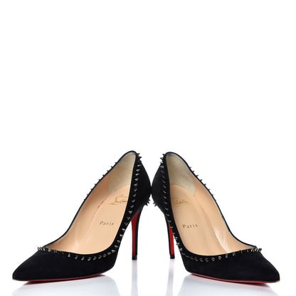 Christian Louboutin Suede Studded Anjalina 85 Pumps 37 Black 6 of 16