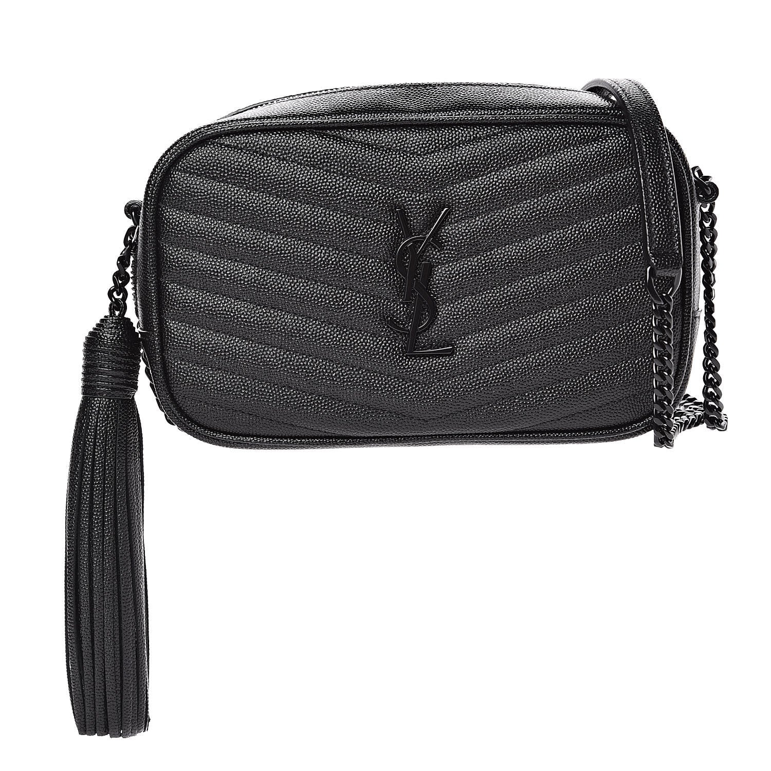 Saint Laurent Grain De Poudre Matelasse Monogram Mini Lou Camera Bag Black 1 of 11