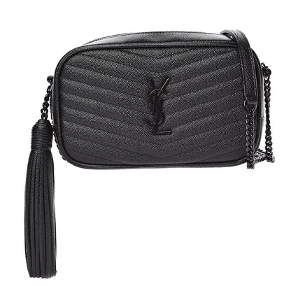 Saint Laurent Grain De Poudre Matelasse Monogram Mini Lou Camera Bag Black 1 of 11