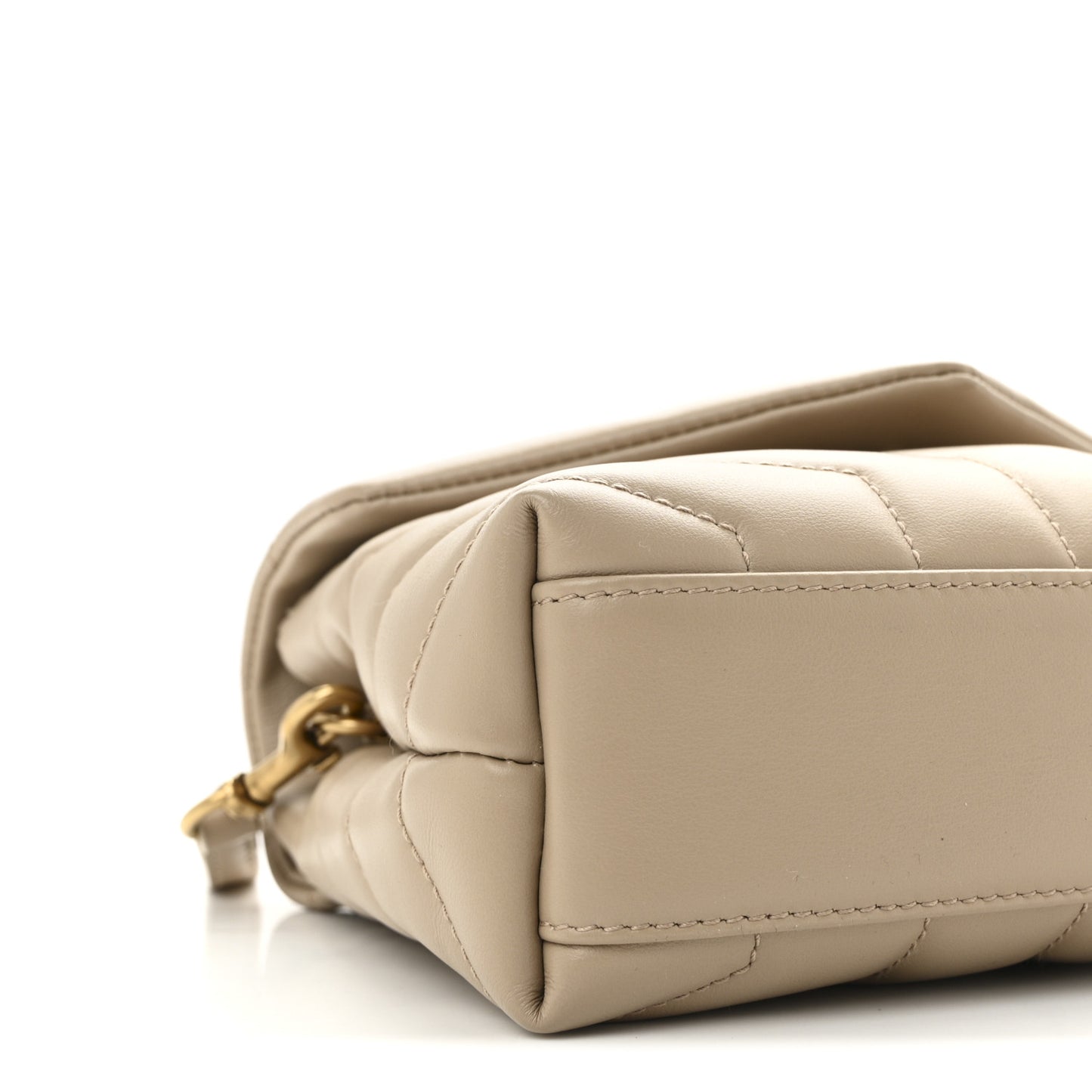 Calfskin Y Quilted Monogram Toy Loulou Crossbody Bag Dark Beige