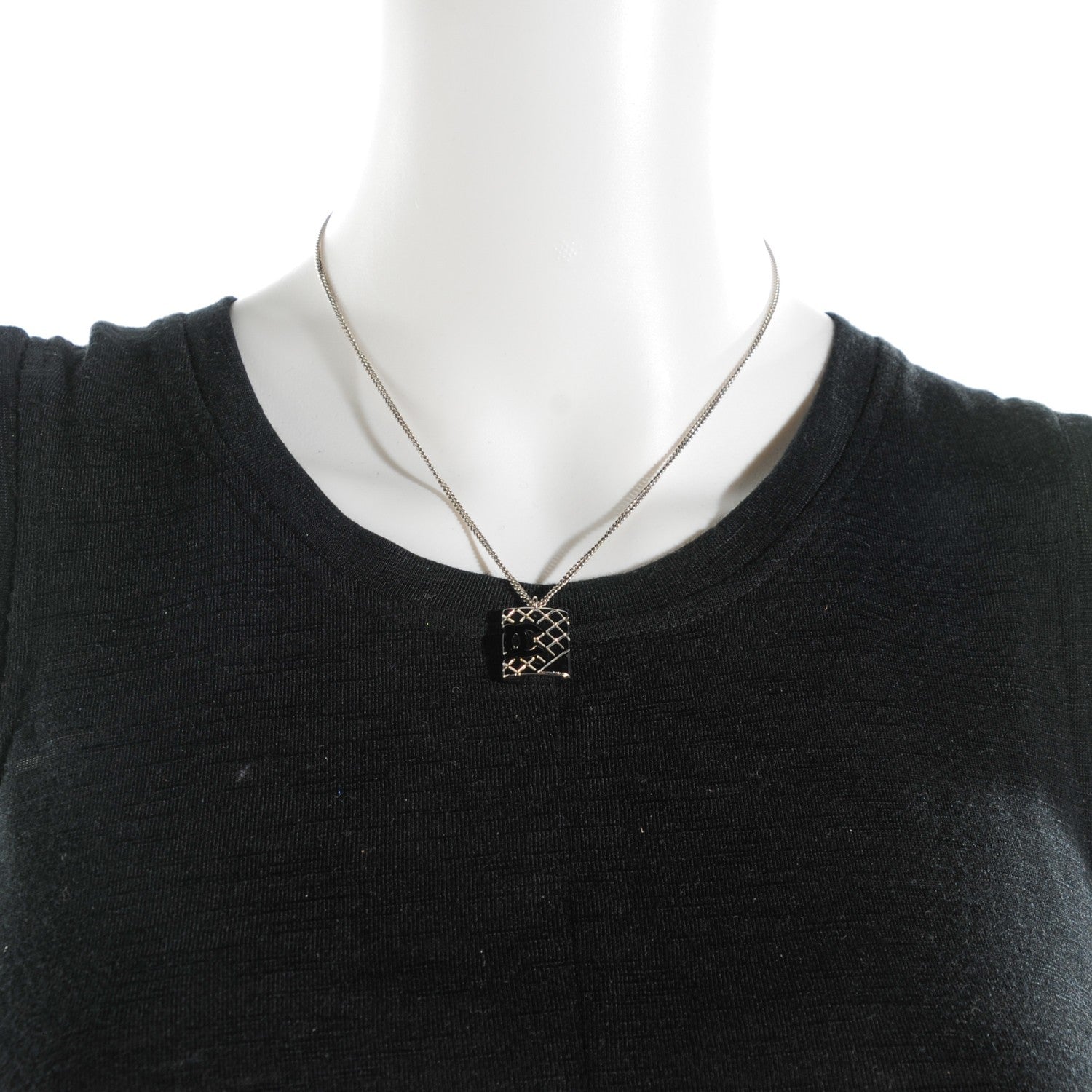 Chanel Cambon Pendant Necklace Silver 2 of 5