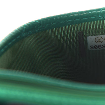 Chanel Metallic Caviar Quilted Card Holder Green 8 of 9