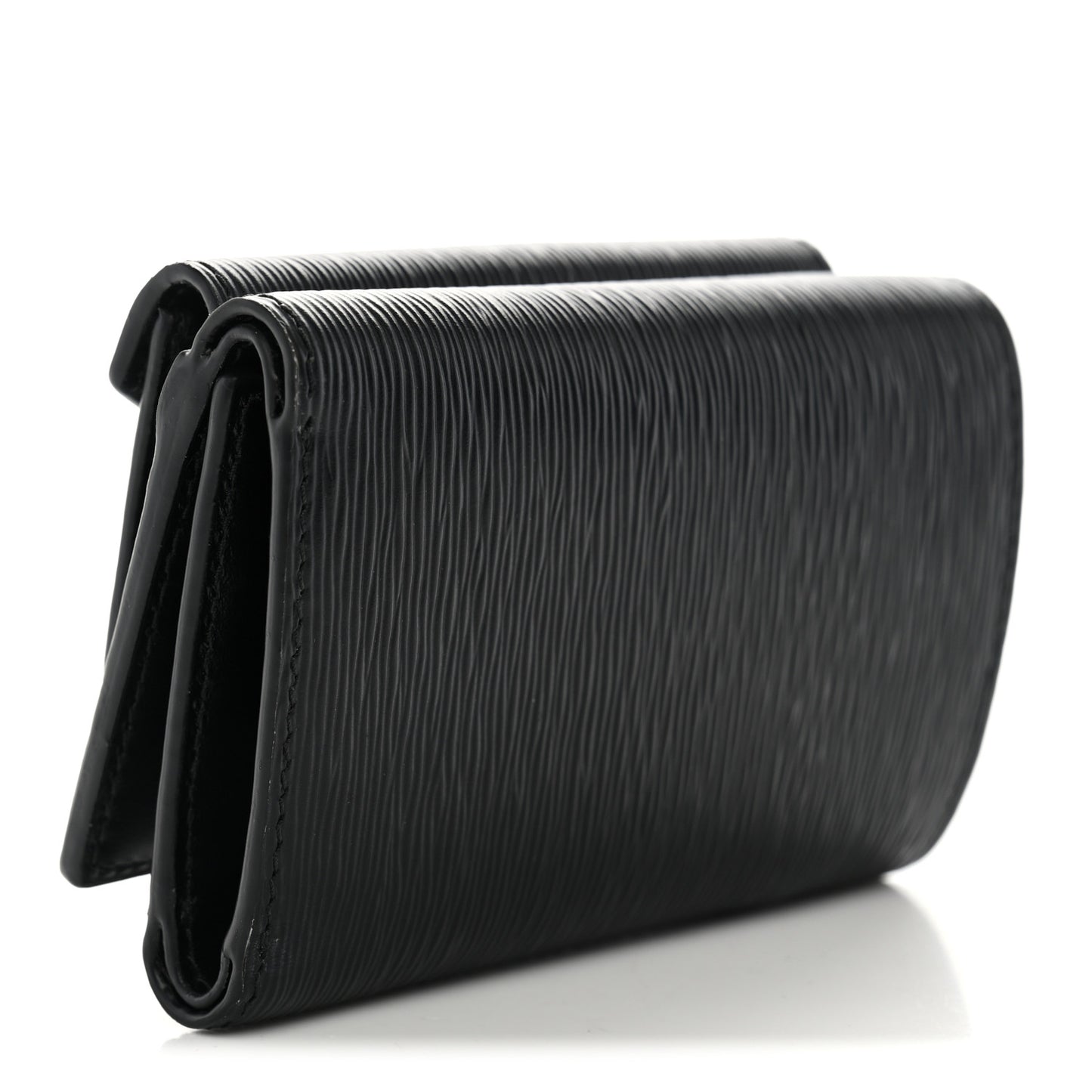 Vitello Move Metal Small Tri-Fold Wallet Black