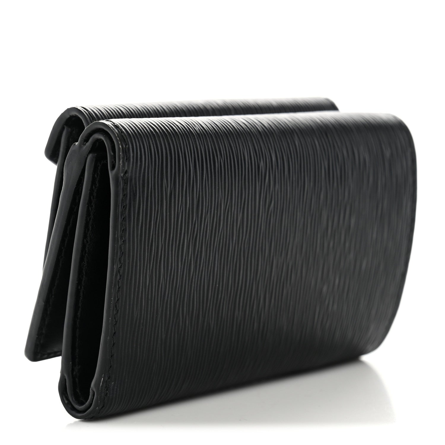 Prada Vitello Move Metal Small Tri-Fold Wallet Black 3 of 7