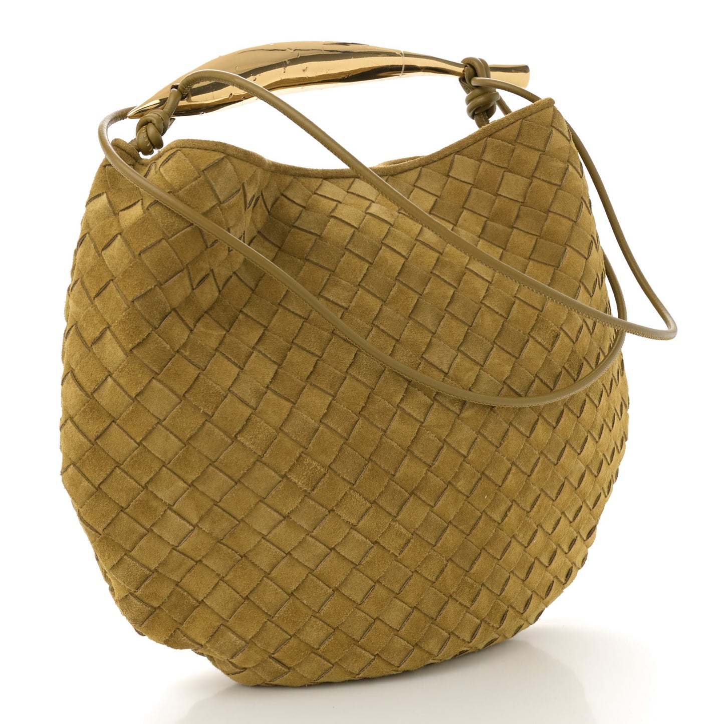 Suede Intrecciato Medium Sardine Bag Limonite
