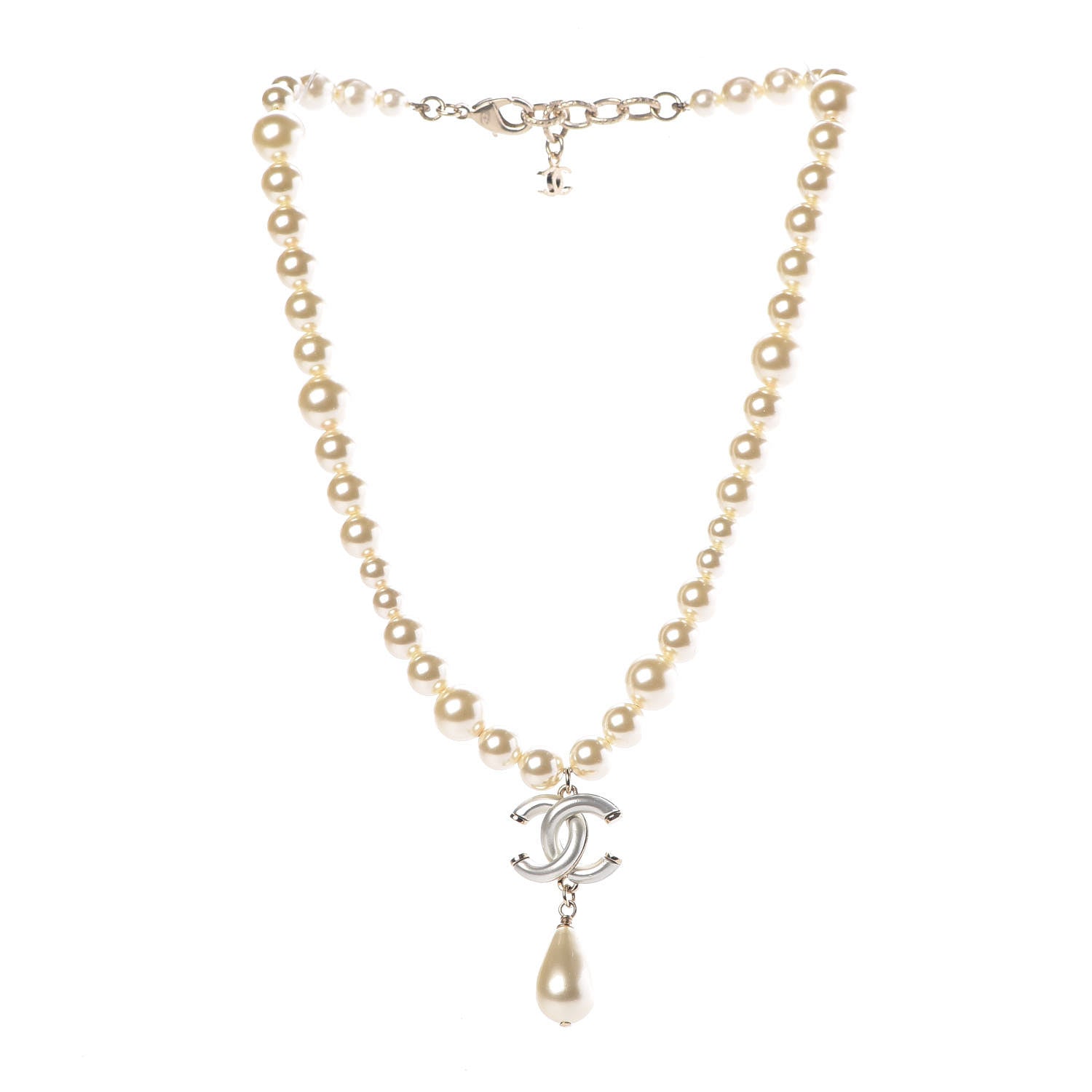 Chanel Pearl CC Short Necklace Gold 3 of 5