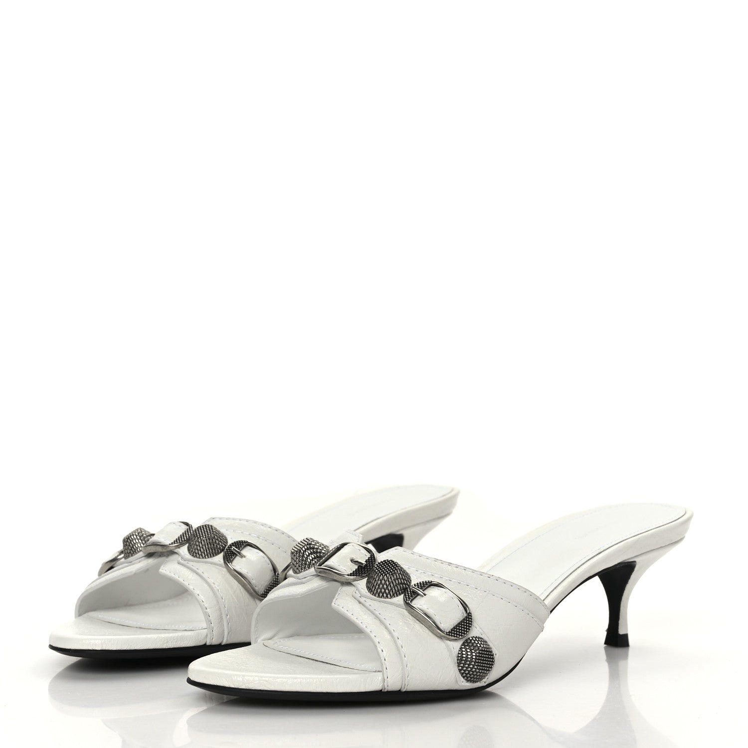 Balenciaga Agneau Arena Cagole 50mm Slide Sandals 36.5 Optic White 3 of 8