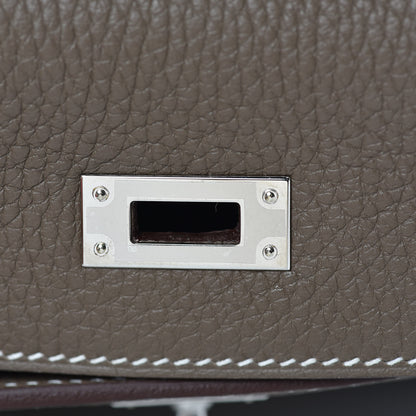 Hermes Taurillon Clemence Kelly Ado Backpack Etoupe 14 of 21