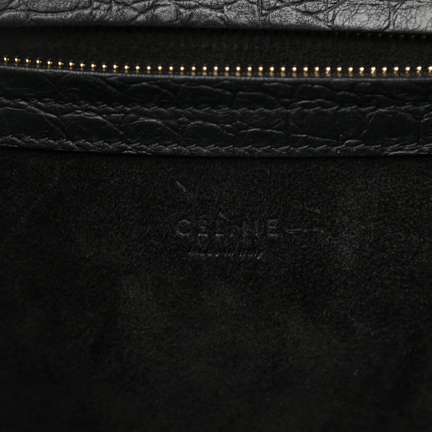 Calfskin Crocodile Embossed Medium Phantom Luggage Black
