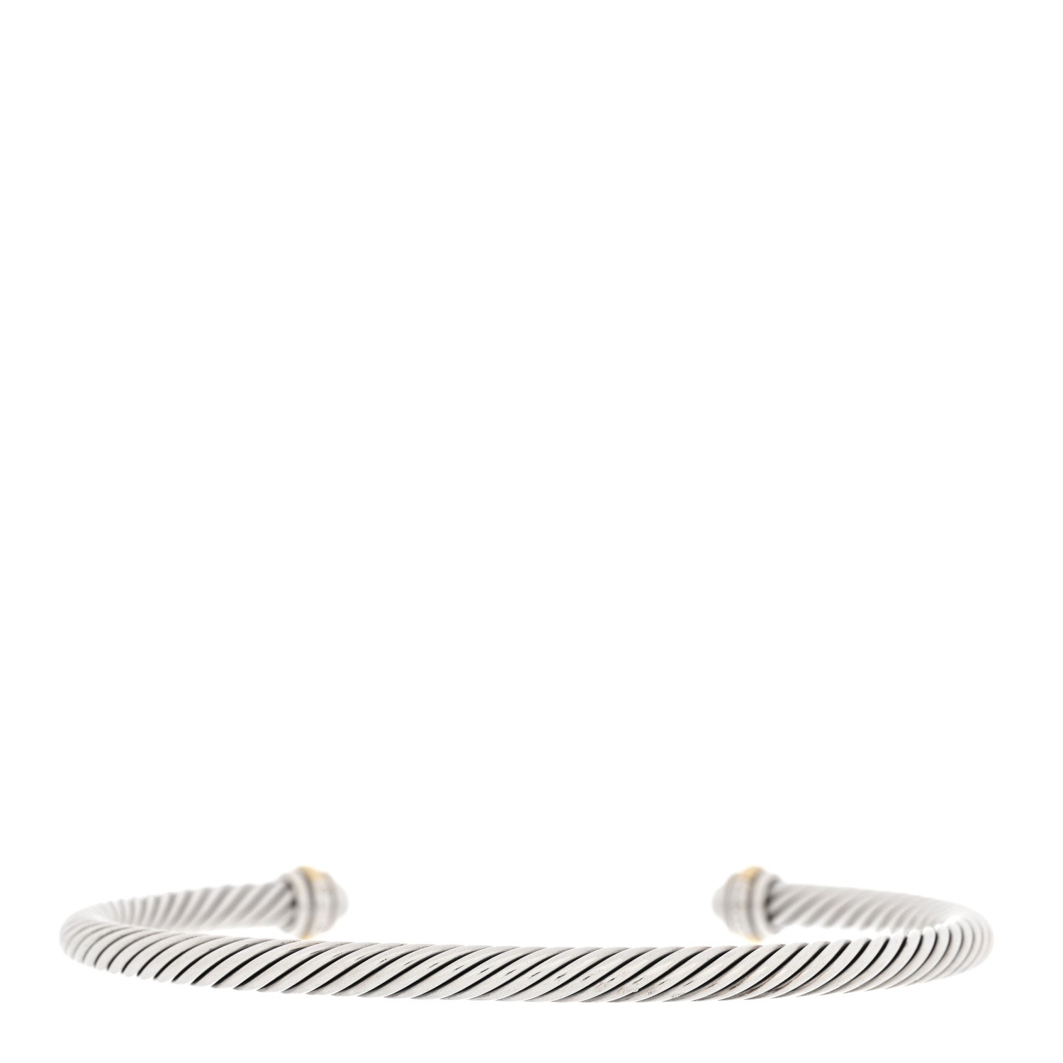 David Yurman Sterling Silver 18K Yellow Gold 4mm Cable Classics Bracelet 2 of 4