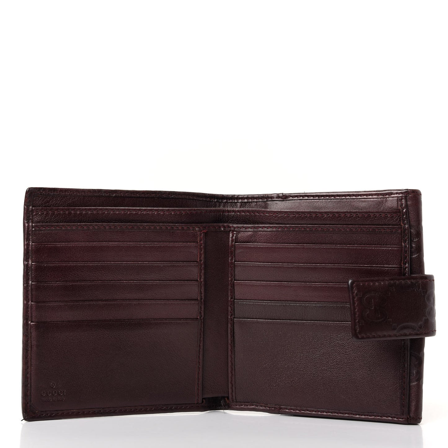 Guccissima Lovely Heart French Flap Wallet Brown