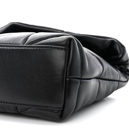 Saint Laurent Calfskin Quilted Toy Loulou Puffer Monogram Monochrome Chain Satchel Black 11 of 12
